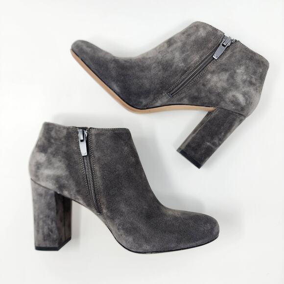 Via Spiga Silvie Grey Suede Covered Block Heel Booties with inside Zip. EUC 7.5M - Picture 6 of 10